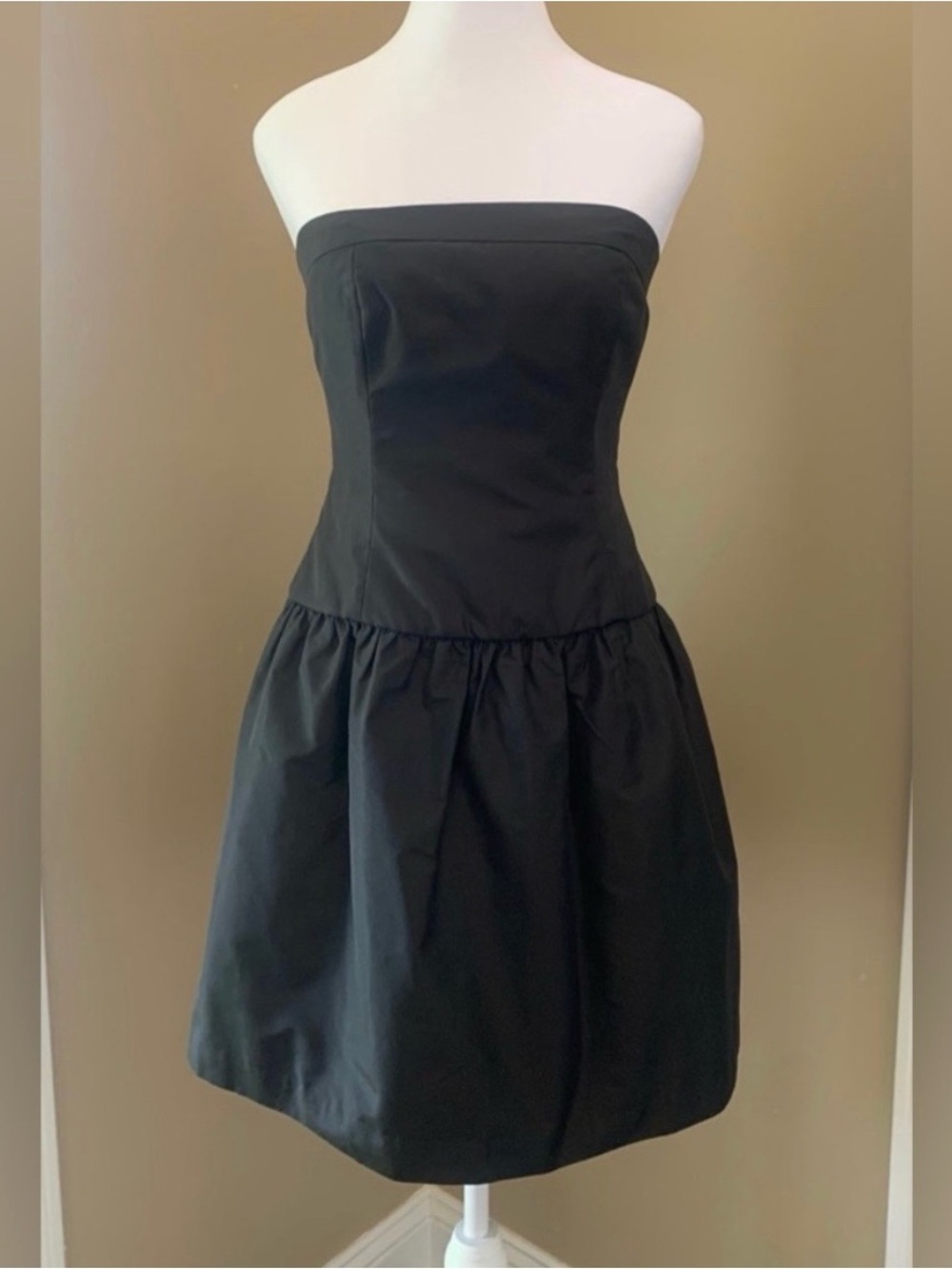 J. Crew Strapless Black Silk Bubble-Hem Cocktail Dress
